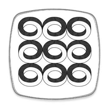 Optical Illusion Circles Texture - Square fridge magnet - white - Front