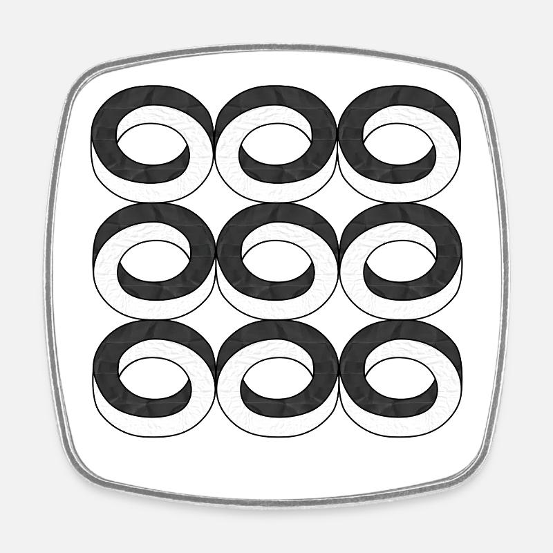Optical Illusion Circles Texture - Square fridge magnet - white