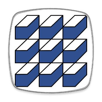 GeoBox - Square fridge magnet - white - Front
