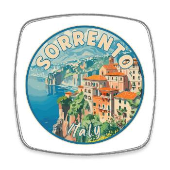 Sorrento Italy Mediterranean Paradise Travel Art - Square fridge magnet - white - Front