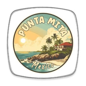 Explore Punta Mita in Mexico - Tropical Paradise - Square fridge magnet - white - Front