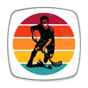 Floorball Fans aufgepasst schlichtes Statement - Viereckiger Kühlschrankmagnet - Weiß - Vorne