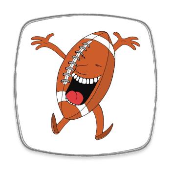 Laughing Football Mascot - Square fridge magnet - white - Front