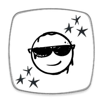 Cool, entspann dich - Viereckiger Kühlschrankmagnet - Weiß - Vorne