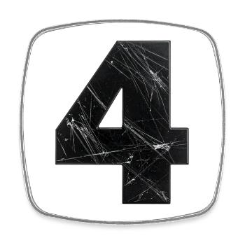 Grunge Quadruple with Scratches - Square fridge magnet - white - Front