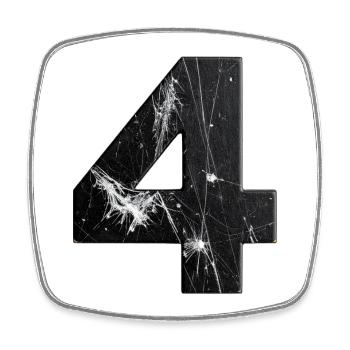 Black four-scratch pattern - Square fridge magnet - white - Front