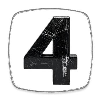 Reinforced four-piece design with scratches - Square fridge magnet - white - Front
