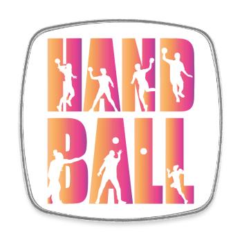 Handball - Magnet carré - blanc - Devant