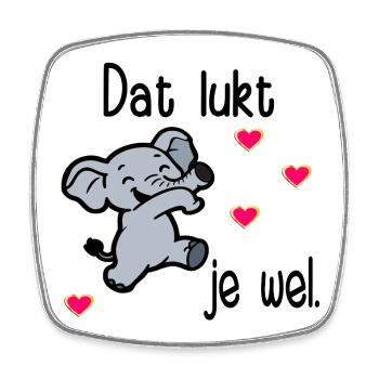 Exams Motivation Elephant - Square fridge magnet - white - Front
