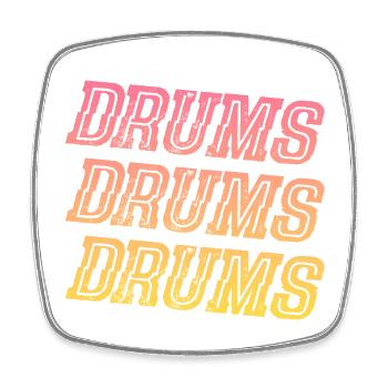 Drums Drums Drums - Viereckiger Kühlschrankmagnet - Weiß - Vorne
