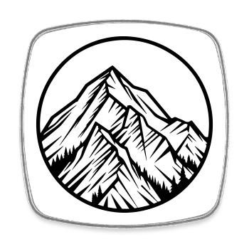 Mountains Mountains Alps - Square fridge magnet - white - Front