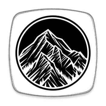 Berge Symbol Felsen - Viereckiger Kühlschrankmagnet - Weiß - Vorne