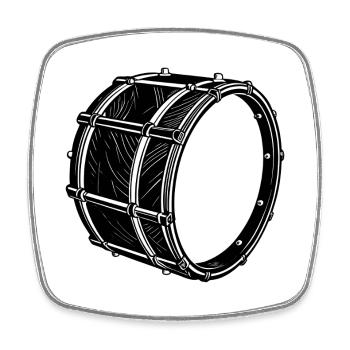 Bass drum - Square fridge magnet - white - Front