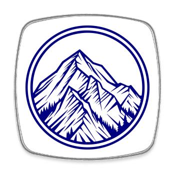Berge Symbol Felsen - Viereckiger Kühlschrankmagnet - Weiß - Vorne