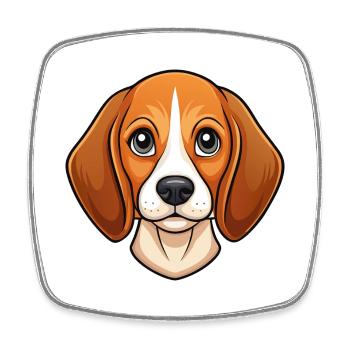 Beagle face - Square fridge magnet - white - Front