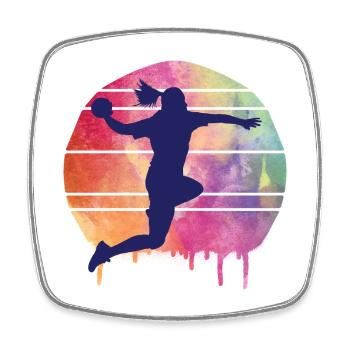 Joueur de handball - Magnet carré - blanc - Devant