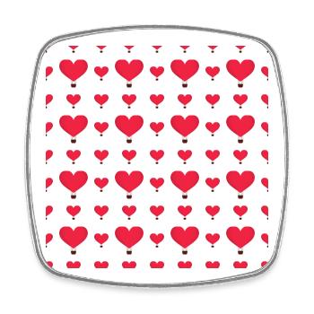 Motif de ballons en forme de cœur - Magnet carré - blanc - Devant