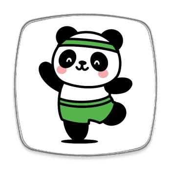 Kawaii Sporty Panda – Spaß und niedlich - Viereckiger Kühlschrankmagnet - Weiß - Vorne