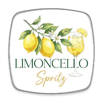 Limoncello Spritz – Boisson d’été au citron - Magnet carré - blanc - Devant