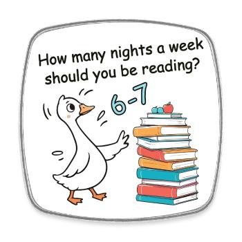 How many nights a week read 6-7 - Square fridge magnet - white - Front