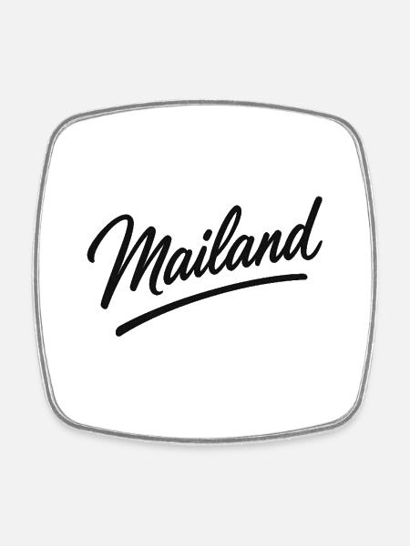 Milan Script Logo – Milan Lettering - Square fridge magnet - white