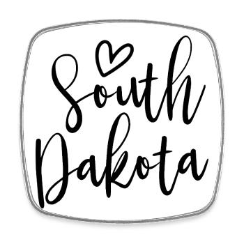 South Dakota Heart Women's Love South Dakota - Viereckiger Kühlschrankmagnet - Weiß - Vorne