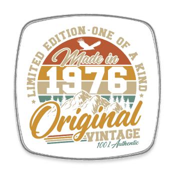 1976 Vintage Vintage Birthday Gift Retro - Square fridge magnet - white - Front