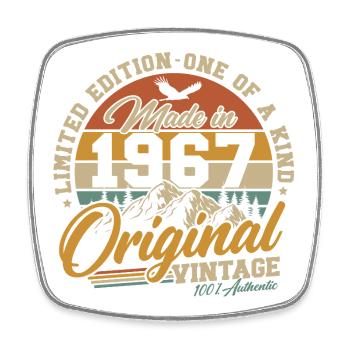 Cadeau d’anniversaire vintage 1967 - Magnet carré - blanc - Devant