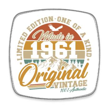 Cadeau d’anniversaire original vintage de 1961 - Magnet carré - blanc - Devant