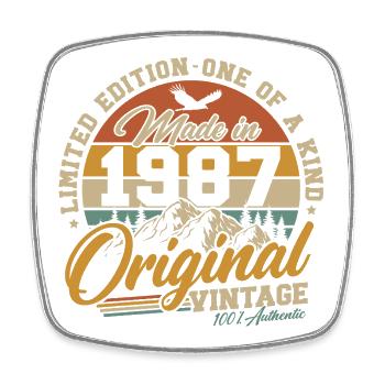 Cadeau rétro original d’anniversaire vintage de 1987 - Magnet carré - blanc - Devant