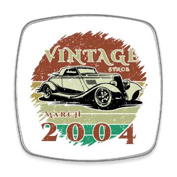 22nd Birthday - Classic - Vintage since 03/2004 - Square fridge magnet - white - Front