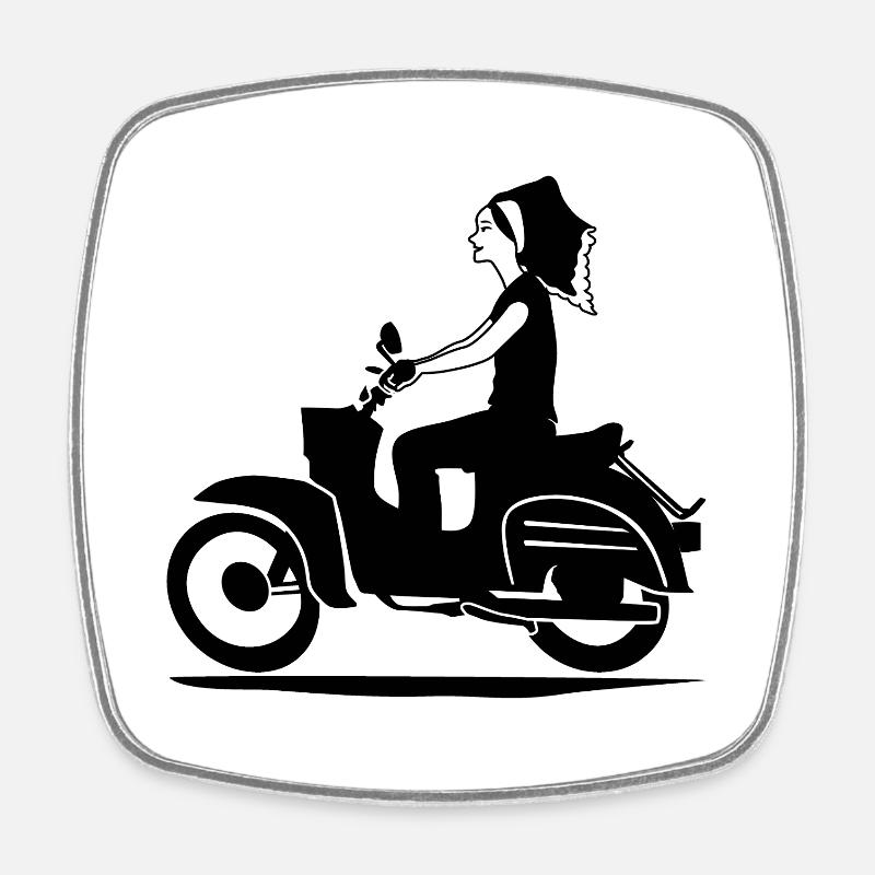 DELNJOSERBOWKA - MOPED - Square fridge magnet - white