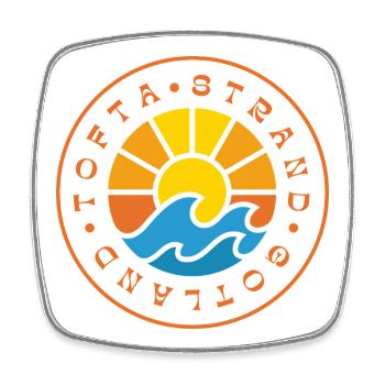 Tofta Strand Gotland, Sun and Waves - Square fridge magnet - white - Front
