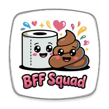 Selles de papier toilette de l’équipe BFF - Magnet carré - blanc - Devant