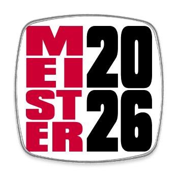 Meister 2026 Meisterschaft - Viereckiger Kühlschrankmagnet - Weiß - Vorne