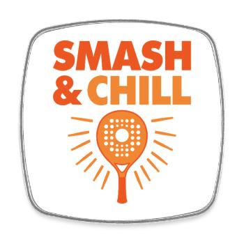 Smash & Chill Padel Tennis Sportler Style - Viereckiger Kühlschrankmagnet - Weiß - Vorne