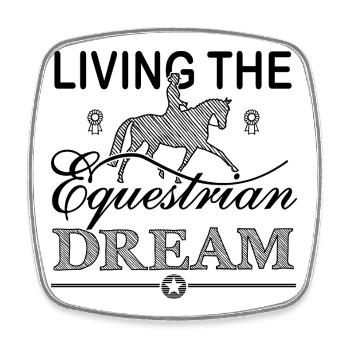 Living the equestrian dream - Dressage Edition - Square fridge magnet - white - Front