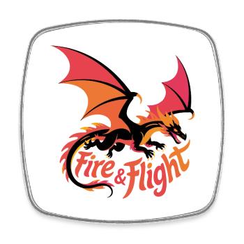 Fire & Flight Kite Art - Square fridge magnet - white - Front