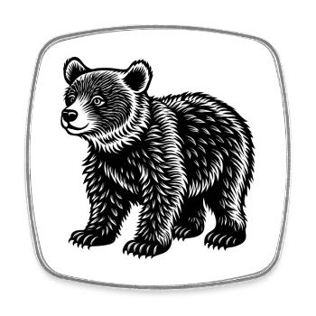 Ourson petit - Magnet carré - blanc - Devant
