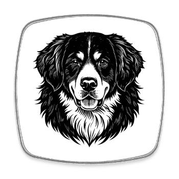 Berner Bergkopf - Viereckiger Kühlschrankmagnet - Weiß - Vorne