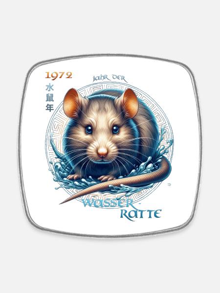 Rat d’eau 1972 – Légendaire et dans l’élément - Magnet carré - blanc