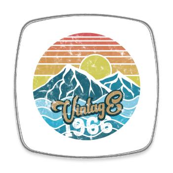 Vintage 1966 - Viereckiger Kühlschrankmagnet - Weiß - Vorne