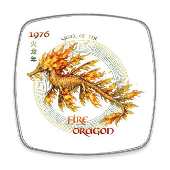 Feuer-Seedrache 1976 – Aquatic Dragon Spirit - Viereckiger Kühlschrankmagnet - Weiß - Vorne