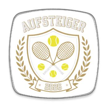 Tennis Aufsteiger 2026, Meisterprämie geschenk - Viereckiger Kühlschrankmagnet - Weiß - Vorne