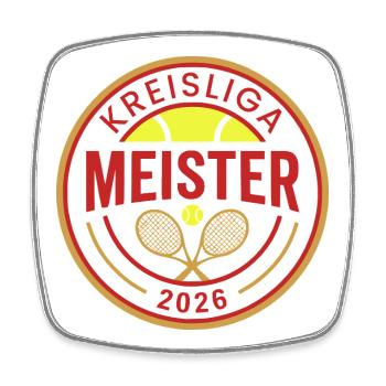 Tennis Meister 2026, Kreisliga Meister Shirt 2026 - Viereckiger Kühlschrankmagnet - Weiß - Vorne