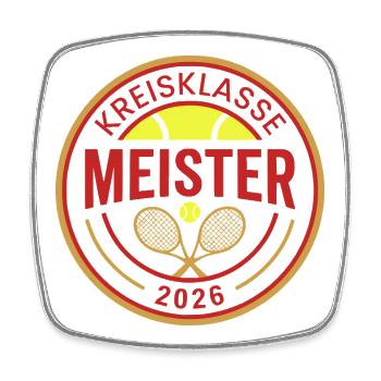 Tennis Meister 2026, Kreisklasse Meister 2026 Cap - Viereckiger Kühlschrankmagnet - Weiß - Vorne