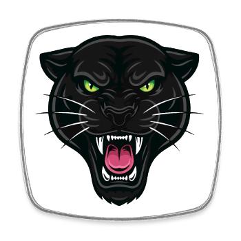 Schwarzer Panther Grüne Augen Stärke - Viereckiger Kühlschrankmagnet - Weiß - Vorne