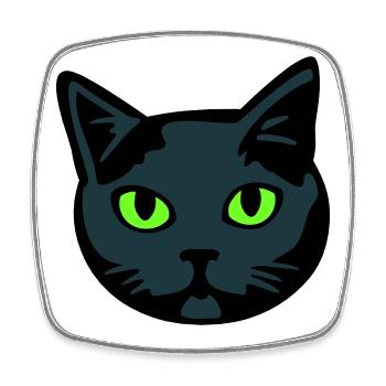Grey Cat / Male "British Shorthair" - Square fridge magnet - white - Front