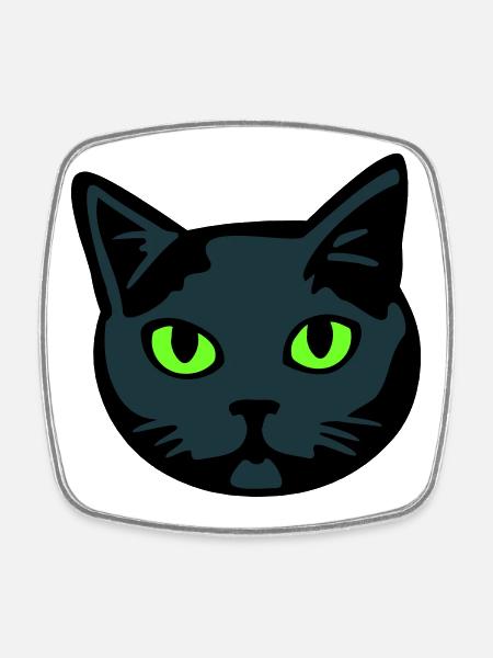Grey Cat / Male "British Shorthair" - Square fridge magnet - white