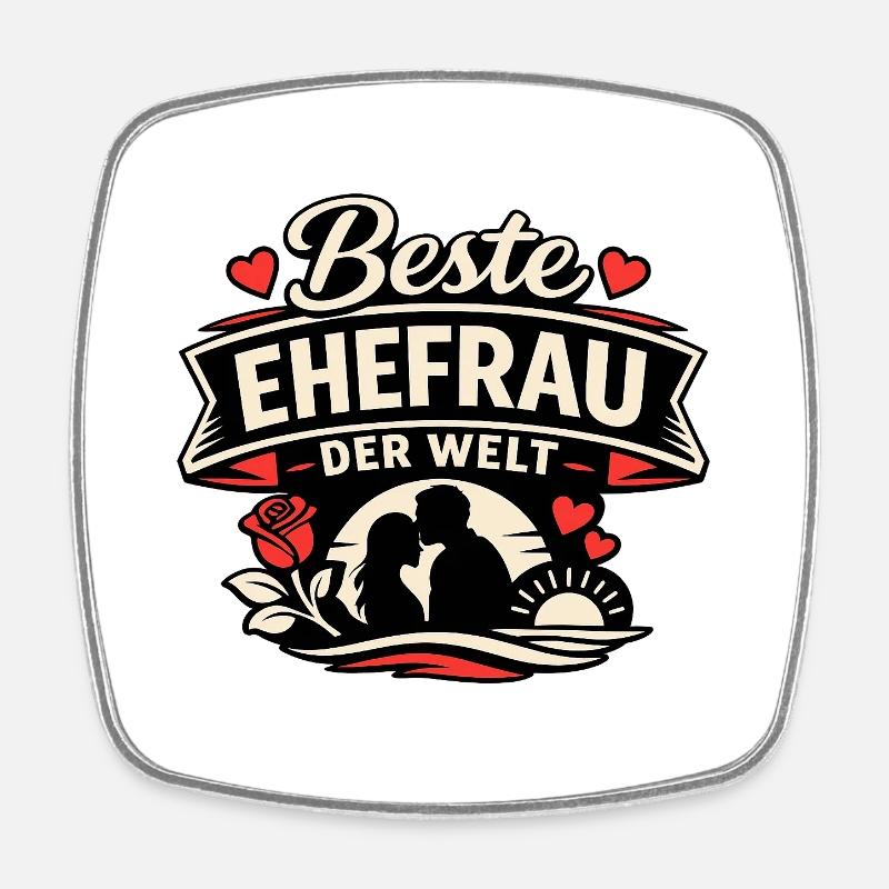 Best wife in the world - Square fridge magnet - white